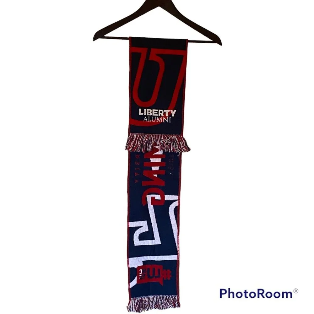 Liberty Flames Home Coming Scarf Sparky Football Red White Blue LU University